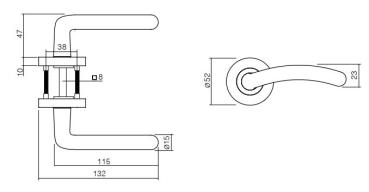 ProGriff TD-Gala auf Rosette–Chrom/Nickel matt